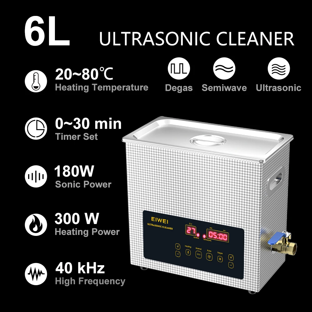 EIWEI 6L Ultrasonic Cleaner Stainless Steel Portable Wash Machine Home - $491.29