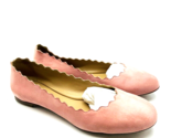 Chloe Scalloped Ballerines Suede Ballet Flats - Pink /Grey, EUR 39 / US 9 - $274.23