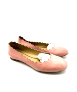 Chloe Scalloped Ballerines Suede Ballet Flats - Pink /Grey, EUR 39 / US 9 - £207.72 GBP