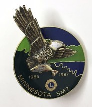 Lions Club International Lapel Pin 1987 Bird with Fish Minnesota 5M7 3 Dimension - £11.79 GBP