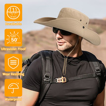 Men Women Wide Brim Sun Hat UV Protection Bucket Cap for Fishing Hiking Garden - £17.17 GBP