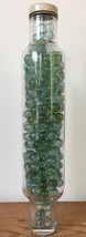 Vtg Antique Roll Rite Clear Glass Baking Rolling Pin Filled w Green Marb... - £141.40 GBP