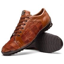 Bari Genuine Lizard Fashion Sneaker Dress Shoes Cognac image 2