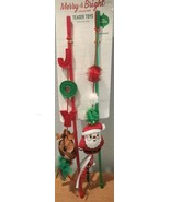 Christmas TEASER Toys for Cats 2 Wands with Bells Feathers Catnip Fuzzy ... - £7.74 GBP