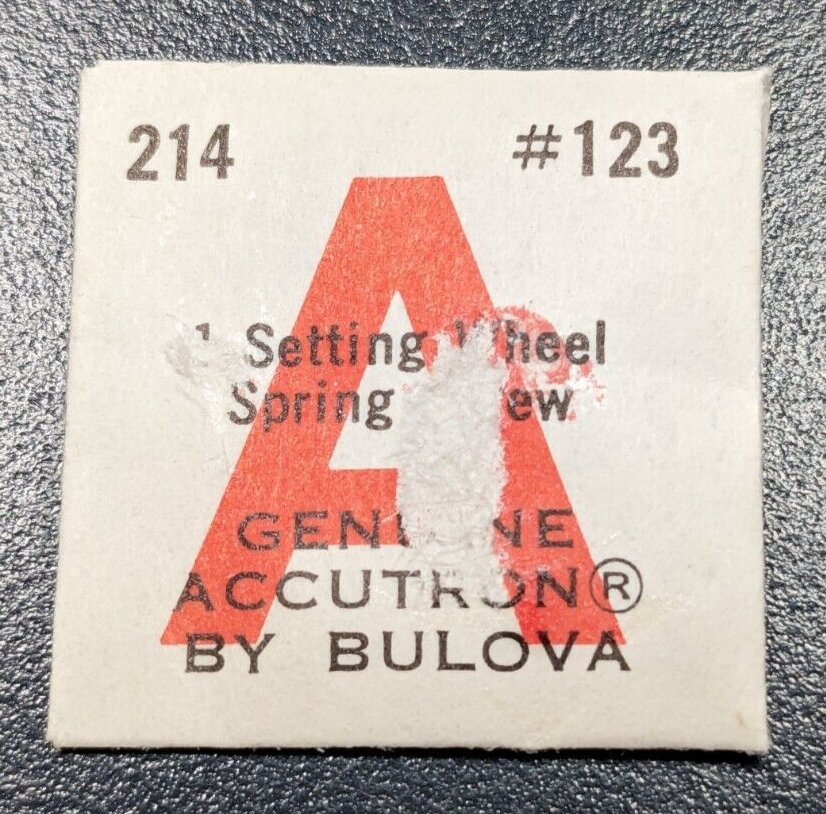 NOS Genuine Bulova Accutron 214 Part #123 Setting Wheel Spring Screw - $9.89