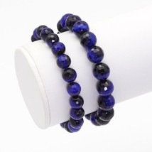 Natural Royal Blue Tiger Eye, 6/8/10/12mm Handmade Round Bead Bracelet, Chakra - £6.14 GBP+