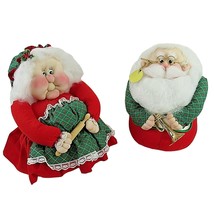 Vintage Christmas Santa Mrs Claus Figures Pantyhose Face Nylon Stuffed 12&quot; - £24.83 GBP