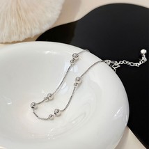 Women Ankle Bracelet 925 Sterling Silver Bead Chain Anklet Foot Jewelry 10&quot; - £40.91 GBP