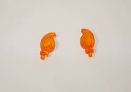 Clear Small Orange Fire Flame Set Of 2 Brick Pieces Toys Minifigures - $2.09 CAD