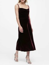 Banana Republic Velvet Midi Slip Skirt, Burgundy Red, size XL, NWT - £51.94 GBP