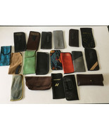 Empty eyeglass storage holder pouch case lot  cloth leather vinyl - $19.75