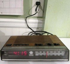 Vintage GE Alarm Clock Radio Model 7-4624B Tested Working Brown Plastic - £13.50 GBP