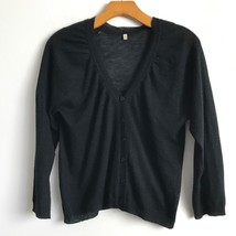 Makie Cashmere Cardigan S Black Sweater V Neck Long Sleeve Button Down F... - $73.47