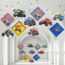 20 Pieces Monster Truck Birthday Party Favors Monster Truck Hang Swirl - £12.17 GBP
