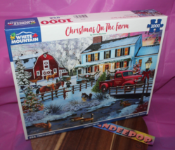 White Mountain Christmas On The Farm 1000 Piece Jigsaw Puzzle David Macl... - $24.74