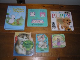 Vintage To Now Lot Of 6 Kitten’s Christmas Tuffy Touch &amp; Feel Puppy Bedtime Pray - £7.41 GBP