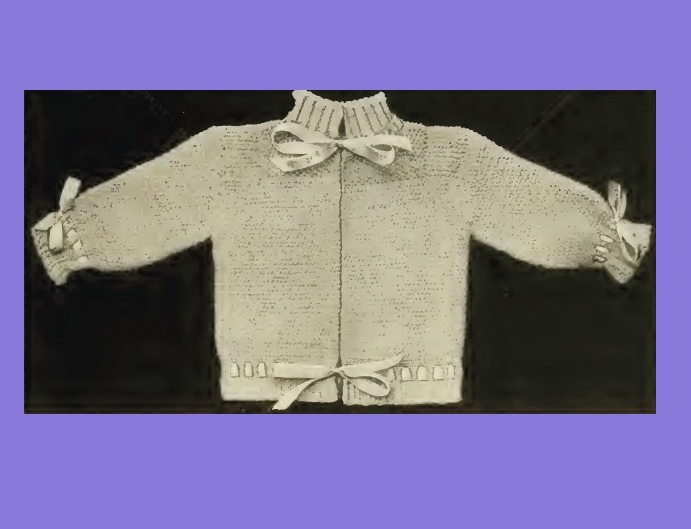 Infant's Newport Spencer. Vintage Knitting Pattern for Baby Sweater PDF Download - $2.50