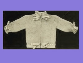 Infant&#39;s Newport Spencer. Vintage Knitting Pattern for Baby Sweater PDF ... - $2.50