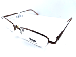 New Tempo CTR 8001 50-17-135 Brown Semi-Rimless Mens Women&#39;s Eyeglasses ... - $29.99