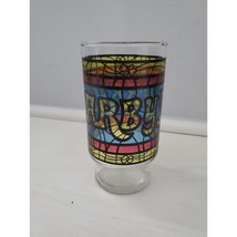 Vintage Arby&#39;s Restaurant Stained Glass Style Glass Multi Colors Groovy ... - $9.50