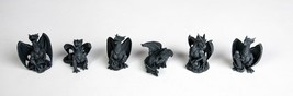 Mini Dragon Gargoyles Set of 6 Hand Painted &#39;Stone&#39; Finish Gothic Statues - £22.49 GBP