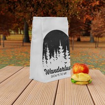 Adventure-Ready Black and White &#39;Wanderlust&#39; Lunch Bag: Durable and Insu... - £30.29 GBP
