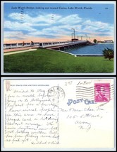 FLORIDA Postcard - Lake Worth Bridge Looking East Toward Casino H18 - £2.35 GBP