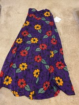 Lularoe NWT Full Length Purple Floral Print Maxi Skirt - Size XS - £18.50 GBP