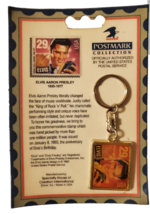 1992 Postmark Collection ELVIS PRESLEY Postage Stamp Key Chain -READ DES... - £7.45 GBP