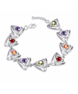 Sterling silver crystal triangle bracelet - €12,80 EUR