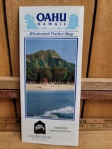 1996 OAHU HAWAII Illustrated Pocket Map from Lawai Beach Resort - $234.67 MXN