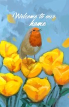 Welcome To Our Home Double Sided Garden Flag Emotes Bird &amp; Flowers Banne... - £10.63 GBP