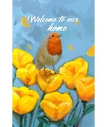 Welcome To Our Home Double Sided Garden Flag Emotes Bird &amp; Flowers Banne... - £10.61 GBP