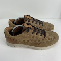 ECCO Mens Light Brown Soft Leather Casual Sneakers Vegetable Tanned Size 11 READ - £27.16 GBP