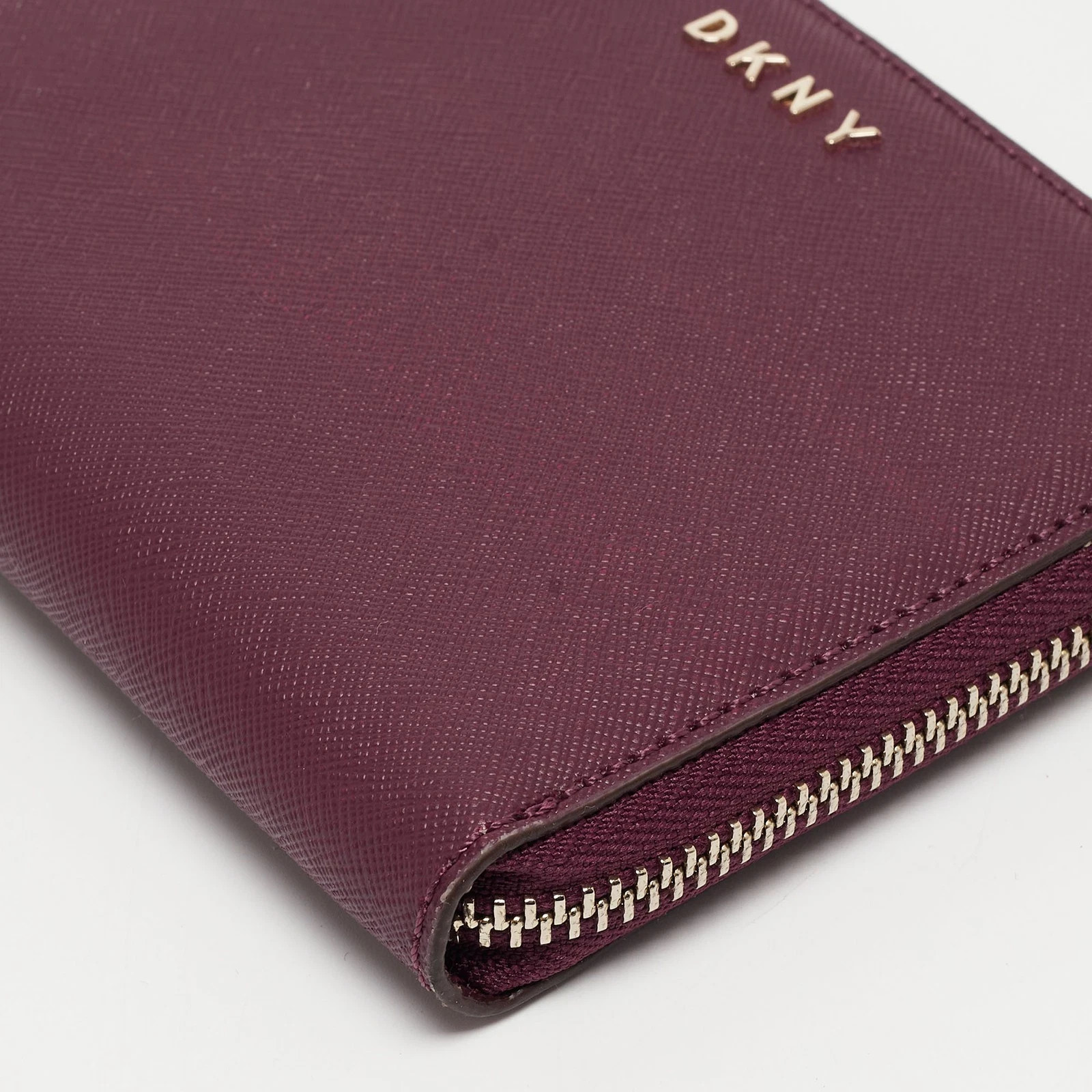 DKNY Burgundy Leather Vela Zip Around Wallet - EUC Item image 6