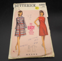 Butterick 4295 Retro A-Line Dress and Coat Pattern Misses Size 12 N B-1 - $5.93