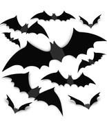 Bats Wall Decor 120PCS Halloween Decoration Bats Realistic PVC 3D Black ... - $21.20