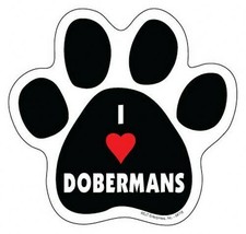 I Heart DOBERMANS CUTE DOG PAW PRINT Fridge Car Magnet 5&quot;x5&quot; Large FREE ... - £4.70 GBP