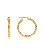 14K Yellow Gold Twisted Rope Hoop Earrings (S/L) - $276.58 CAD+
