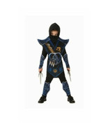 NEW Blue Battle Ninja Costume Halloween Boys Medium 8 Shirt Pants Tabard... - £14.71 GBP