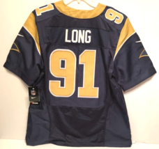 CHRIS LONG #91 St. Louis Rams NFL Blue Gold 90s Stitched NFC Jersey 40 N... - $62.68