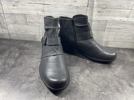 Earth Origins Boots Women 11M Paloma Shoes Gray Black Ankle Block Moto B... - $27.54
