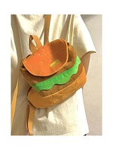 Cute Retro Hamburger Kawaii Shoulder Bag High Capacity Pu Leather Student Backpa - £23.08 GBP