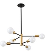 Modern Sputnik Chandelier, Chandelier Light Fixture with Rotatable and A... - $150.15 CAD