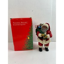 Vintage 1995 Clothtiques Possible Dreams Black Santa Figurine with Toys - $49.99