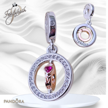 Pandora “Rotatable” Round Halo Insert Heart Dangle Charm US SELLER - $25.74