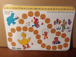 Sesame Street Alphabet ABC Double Sided Vinyl Placemat 2000 Write On Wip... - $9.50