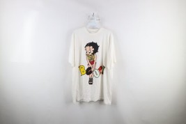 Vintage 90s Streetwear Mens Large Distressed Spell Out Betty Boop T-Shirt White - $98.95