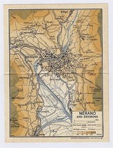 1937 ORIGINAL VINTAGE MAP OF VICINITY OF MERAN MERANO / SOUTH TYROL / IT... - £19.62 GBP