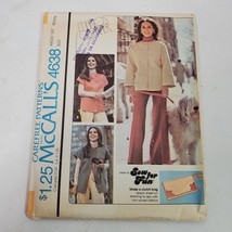 Vintage 1975 McCall&#39;s 4638 Sewing Pattern Marlo Thomas Jacket Vest Petite - £8.44 GBP